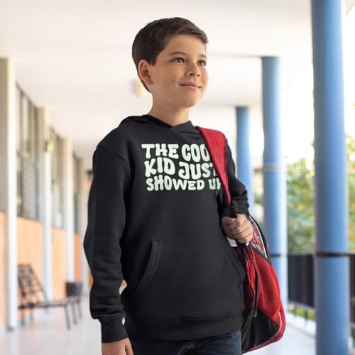 The Cool Kid Just Showed Up Kids' Hoodie - Retro Graphic Hooded Sweatshirt - Funny Design Hoodie for Kids3