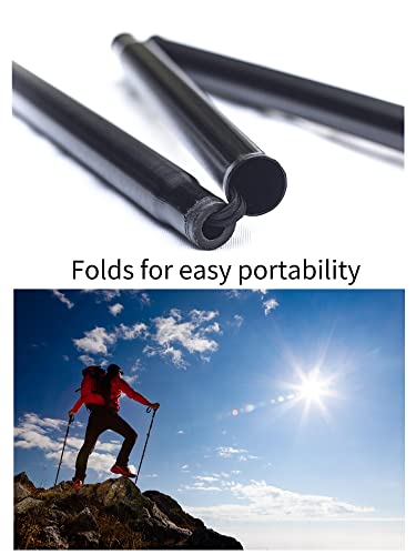 Qxwrel Folding Walking Cane Portable Hand Stick Trekking Poles For Men Women Height Adjustable Travel Accessories For Seniors Balancing Mobility Aid (Black) #TOP5
