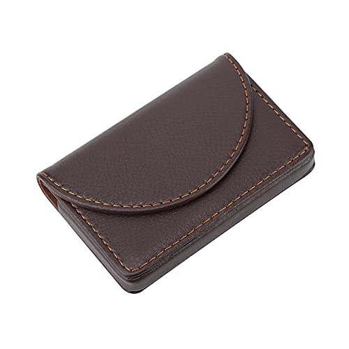 Business Card Holder/Case, Professional Leather Case Wallet Bag Holder Business Card Case Pocket Name Card Holder Wallet for Men or Women(Coffee)