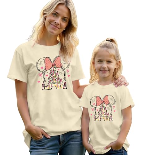 Image of Magical Shirts Women Girls Family Vacation Matching Shirt Magic Kingdom T-Shirt Mommy and Me Trip Short Sleeve Tops
