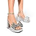 DREAM PAIRS Women's Platform Chunky Heels Fashion Bowknots High Block Square Toe Dress Sandals for Wedding Bridal Party,Size 6.5,Silver-PU,SDHS2439W