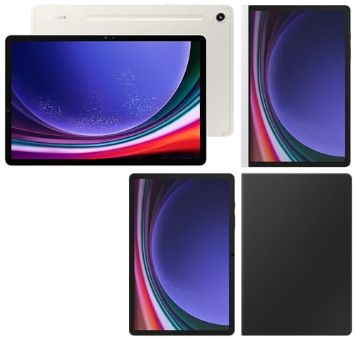Image of Samsung Galaxy Tab S9 RAM 12 GB, ROM 256 GB Expandable, S Pen in-Box, Wi-Fi Tablet, Beige with S9 Screen Protector, Transparent & S9 Notepaper Screen, White & S9 Book Cover Keyboard, Black
