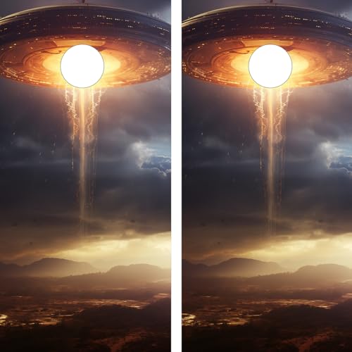 Pair of Waterproof Cornhole Board Wraps- Decals ONLY- Alien Abduction - Laminated - Easy to Apply