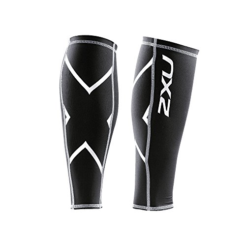 Manchon de compression 2XU noir taille M pour mollet running et trail