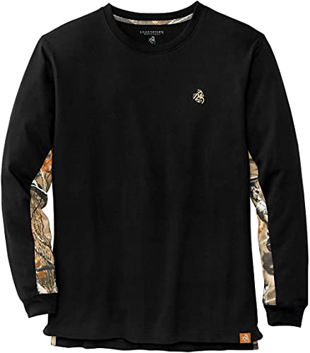 Image of Legendary Whitetails Men's Backcountry Long Sleeve Camo T-shirt - Casual Crewneck Pullover Regular Fit