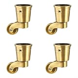4 rotelle in ottone a 360 gradi con cuscinetti silenziosi, ruote girevoli resistenti, per divani, tavoli, fioriere e mobili, per rulli in metallo
