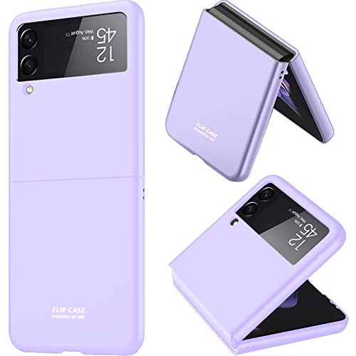 Miimall Compatible With Samsung Galaxy Z Flip 3 2021 Case Cover, Galaxy Z Flip 3 Case Ultra-Thin Matte Finish Anti-Fingerprint Anti-Oil Bumper Case For Samsung Galaxy Z Flip 3 Flip 3 5G 2021(Purple) #TOP7