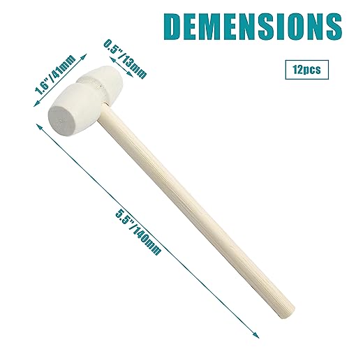 Image of Litoexpe 12pcs Mini Wooden Hammers 40x13mm