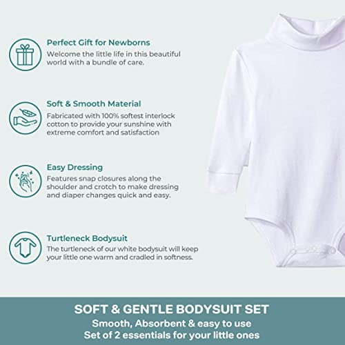Spasilk Baby Boys' 2 Pack Turtleneck Long Sleeve Bodysuit4