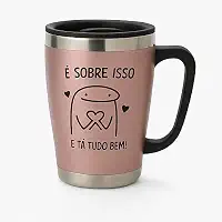 Caneca Térmica com Tampa Estampa Divertida Aço Inoxidável