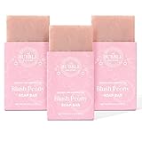 The Bubble Factory Handmade Soap, All Natural Soap for Women & Men, Hand, Bath & Body Natural Bar Soap, Vegan, Palm Oil Free, Made in USA with Shea Butter + Essential Oils, Blush Peony, 3 Bars