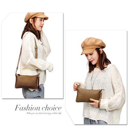 Artwell Genuine Leather Clutch Wallet For Women Wristlet Envelop Crossbody Purse Card Shoulder Bag2