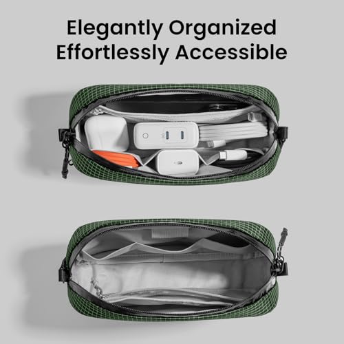 Image of tomtoc Electronics Organizer Travel Case Performance, Water Resistant Bag Cable Tech Pouch Accessories, Carry Storage for Cord, Phone, Cables, Airpods, USB Flash Drive, Daily Items