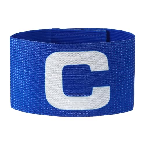 YELARXI Captain Arm Bands for Soccer, Soccer Captain C Armband, Elastic Protective Arm Badge Adjustable Player Band Polka Dot Fitting for (Adult/Football/Basketball/Sports) Dark Blue/White