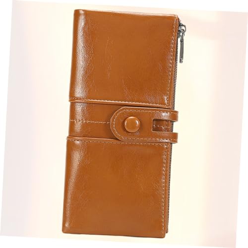 VALICLUD Antique Vintage Leatherette Wallet for Women Rfid Blocking Long Clutch Purse Stylish Khaki Card Holder with Zipper Closure for Secure Storage2