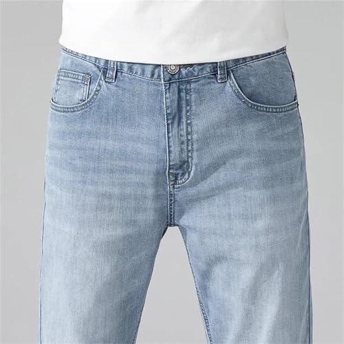 Men's Long Jeans – Straight Light Blue Stretch Denim Pants, Business Casual Trousers for Tall Men 6