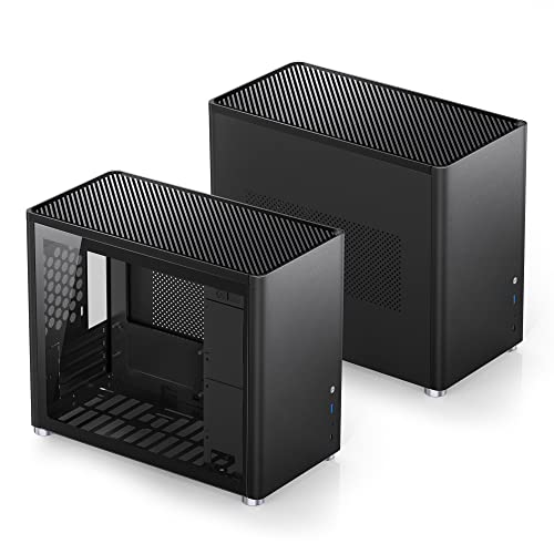 Jonsbo D30 Black Mini Micro Atx Tower Computer Case, Aluminum Panel, Glass Side Windows,Simplicity Matx Case,240 Liquid Cooling & 168Mm Air Cooling, 355Mm Gpu Support,Black Pc Case #TOP1