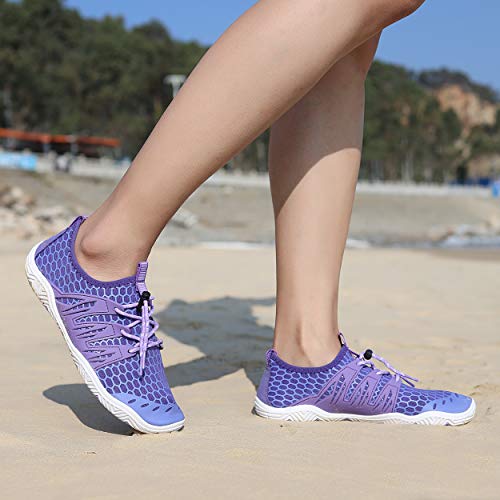 Image of MAYZERO Water Shoes Men Women Swim Surf Shoes Beach Pool Shoes Wide Toe Hiking Aqua Shoes Winter House Slippers