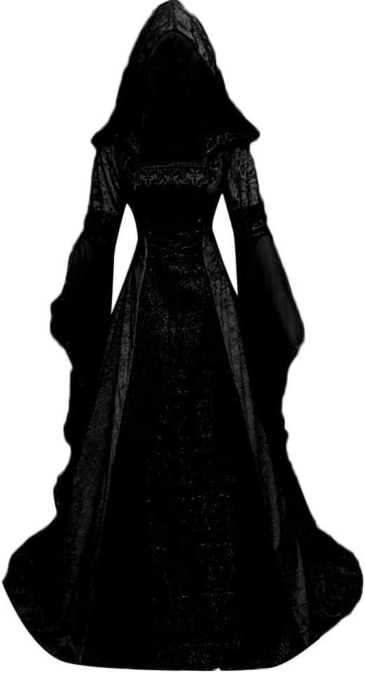 Medieval Gothic Dress Womens Halloween Costume Adult Witch Sexy Fairy Renaissance Pirate Victorian Funny Vampire Dress Ladies Scary Cosplay Outfit UK