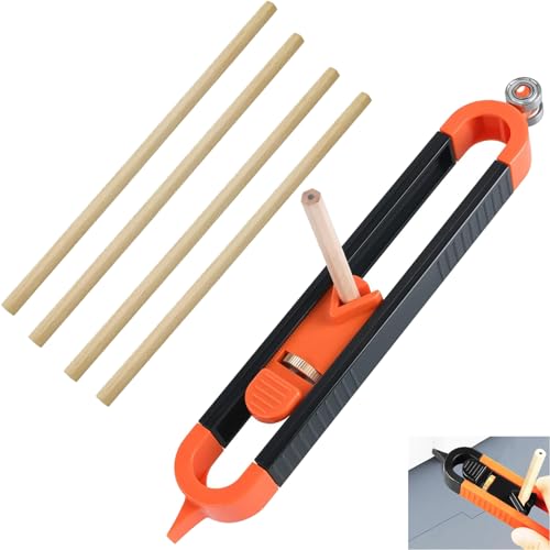 5Pcs Scribe Tool Set - Durable Adjustable Contour Gauge Multi-Functional Easy to Use Scribing Tool with Lock for Pencil Woodworking Floor Carpet & Tile Laying
