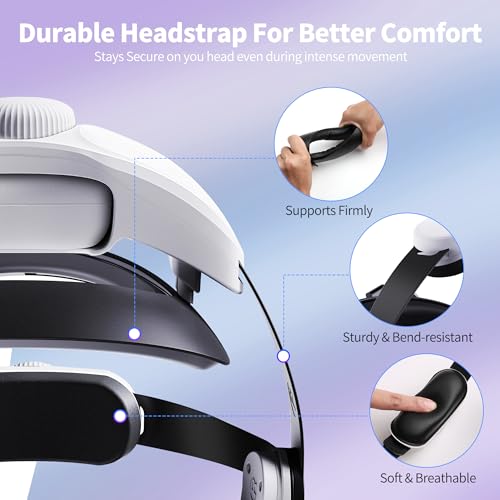 Noiposi 10000mAh Battery Head Strap for Meta Quest 3s/3/Quest 2,Adjustable Knob Elite Strap Replacement,VR Headset Accessories Strap Enhanced Support&Comfort& Extend Playtime by Noiposi - Image 7
