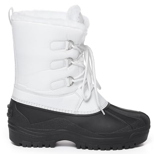 Image of POLAR Mens Muck Lace Up Short Nylon Winter Snow Rain Lace Up Casual Duck Boots