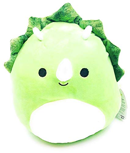 Squishmallow Kellytoy Tristan The Triceratops Dinosaur Super Soft Plush Toy Pillow Pet Pal Buddy (8 Inches)