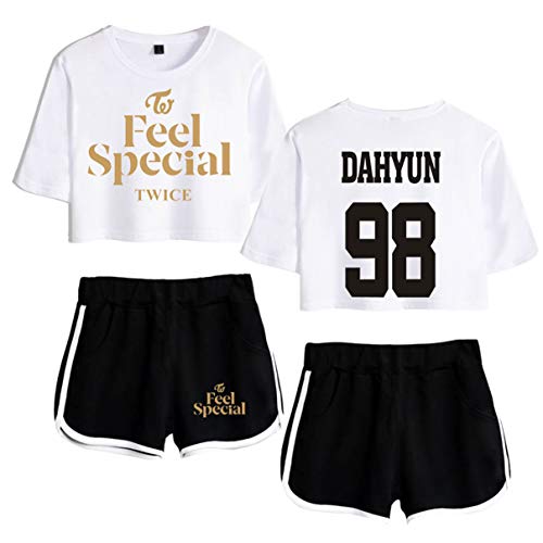 MISS SUGAR KPOP Twice Feel Special Due pezzi Set Estate Stampato Pigiama Donna Breve Mutanda + Tops (7,XS)