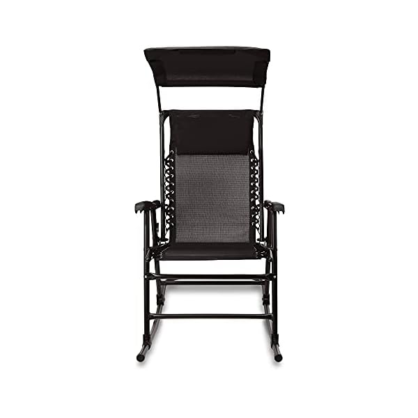 Amazon Basics Foldable Rocking Chair with Canopy - Black - Image 4