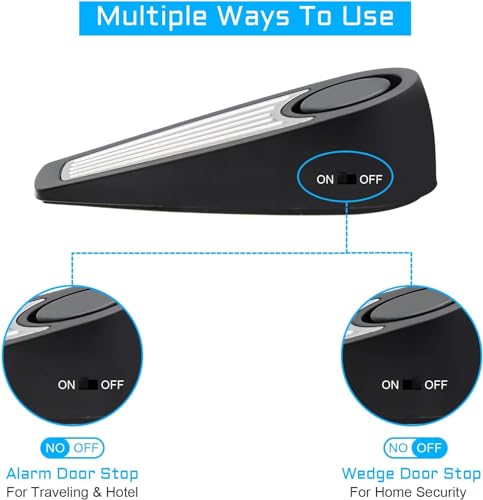 Alarm Türstopper - Tragbarer Sicherheitsalarm, 130dB Laut, Eingangswarnung für Reise, Haus, Wohnung - Wohnalarm