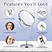 10X Magnifying Makeup Mirror on Round Stand for Tabletop, Bedroom Vanity Desk and Bathroom Counter - Free Standing Double Sided 10X/1X Magnification Mirror - 7