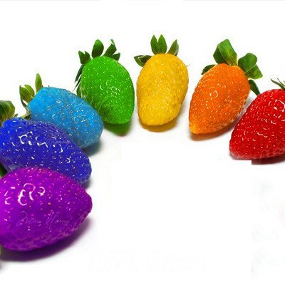 Graines de Fraises, 100 graines de Fraises Douces Multicolores Maison Jardin Ferme Plantation de Plantes fruitières Graines (Bleu