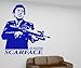 Produktbild Wandtattoo Scarface, Al Pacino Aufkleber, Gangster Film oldschool Tattoo 1T011, Farbe:Schwarz Matt;Hohe:55cm