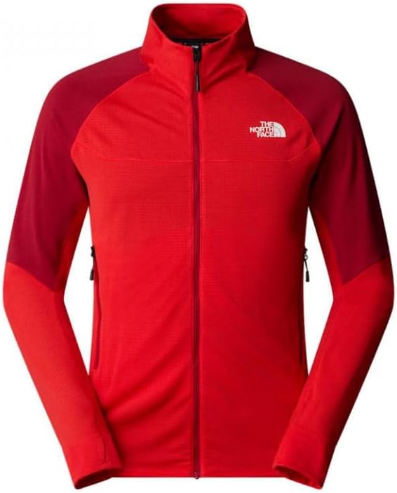 The North Face Hombres Higher Run Wind Jacket Laufbekleidung Chaqueta para Correr Vivid Flame/Black Currant Purple - Naranja