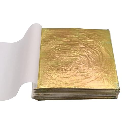 Variegated Copper Foils Gold Leaf Sheets for Arts Craft Paper Nail Decorations CeramicsHome Gilding 50pcs Bronze Leaves 14X14cm