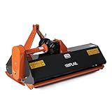 Titan Attachments 3 Point 60' Flail Mower with Replaceable Forged Hammer Blades, PTO Powered 30-60HP Mowing Attachment for Category 1 Tractors and Loaders, Mulch up to 3' Diameter Wood