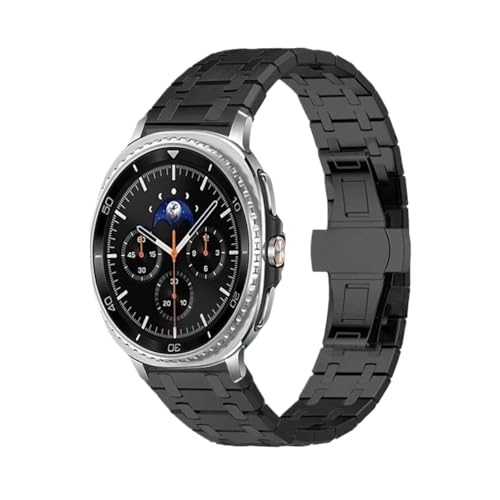 �ɓK������Samsung Galaxy 8 40/44mm /8Classic / GALAXY Ultra 7 47mm�ɓK������X�e�����X�X�`�[���o���h�N�C�b�N�t�B�b�g�X�g���b�v(Black,For Galaxy 8 40mm 44mm)