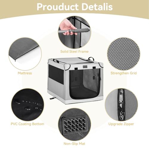 PETSFIT Caixa portátil para cães, caixa macia para cães – 91 cm fácil de montar, leve, resistente, c