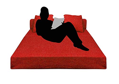 Image of Aart Store Three Seater Space Saving Foldable Sofa /Bed with Removable Washable Fabric Cover 5x6 (Red)