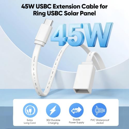 20FT USB C Extension Cable for Ring Solar Panel-Waterproof Long Extender — view 6
