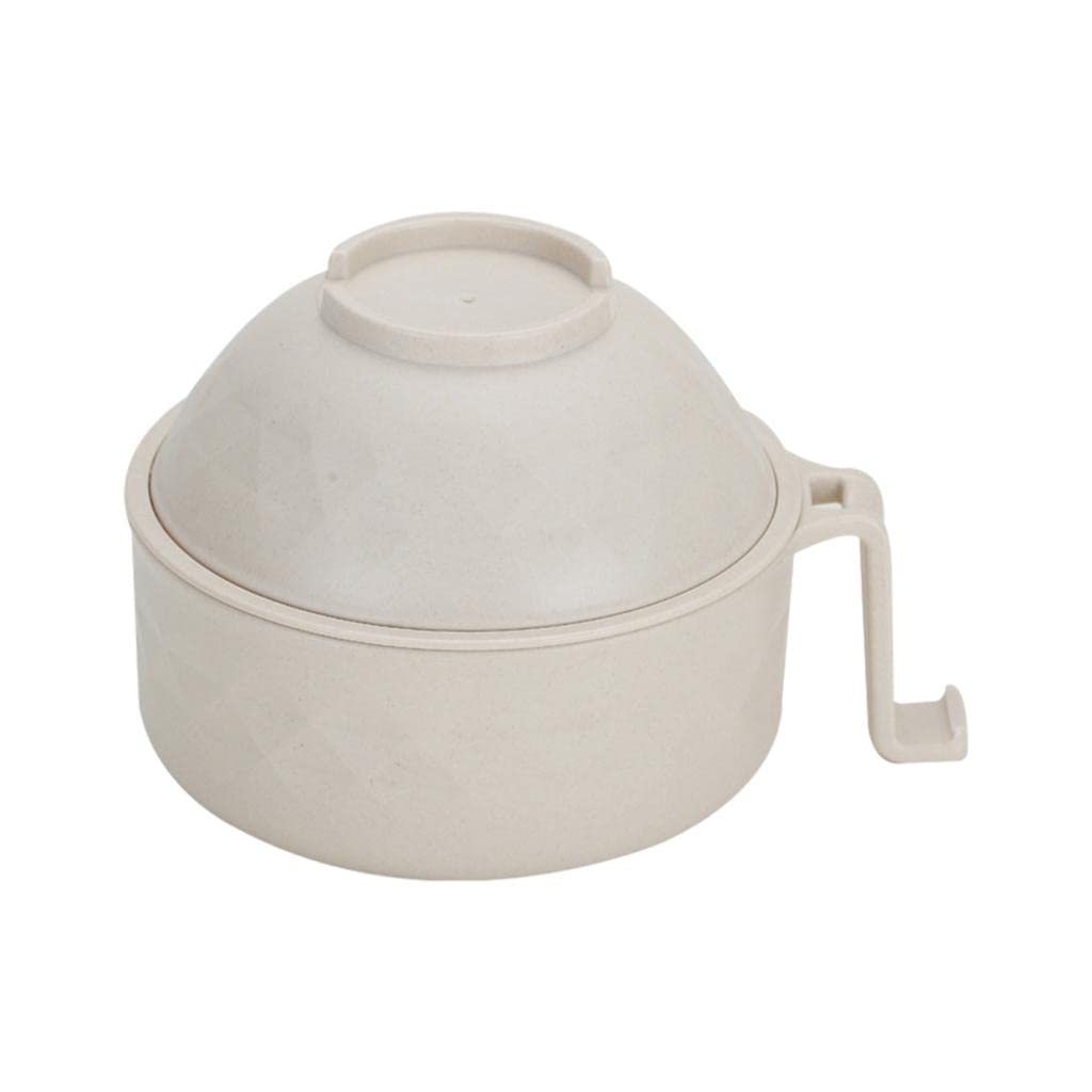 ATORSE Ramen Bowl Set 1200Ml Instant Noodles Detachable Non-Slip College Accessory Beige-image-4