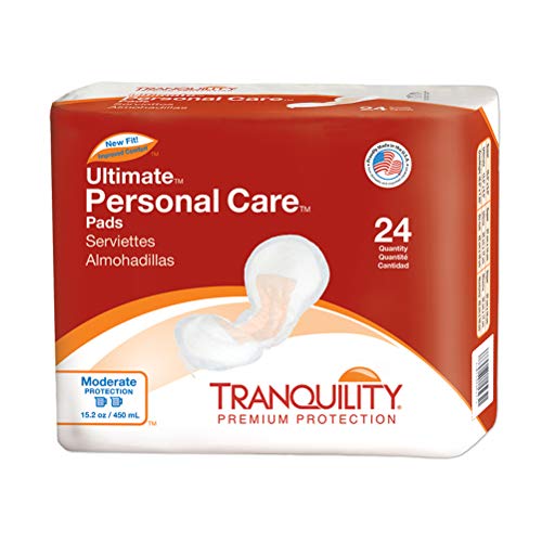 Tranquility Incontinence Personal Care Pads, Ultimate Absorbency, Promote Dryness And Protect Against Leakage, Soft Lining& Adhesive Strip For Secure Fit In Underwear, 15.2Oz Capacity, 96Ct Case #TOP21