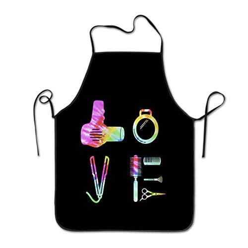 Granbey Pizza Cat Cooking Chef Apron - Galaxy Space Kitty Kitchen BBQ Baking Apron, Love Tie Dye, One size