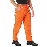 Rothco Tactical BDU Pants – Rugged Cargo Outdoor Hiking EDC Work Uniform, Blaze Orange, L