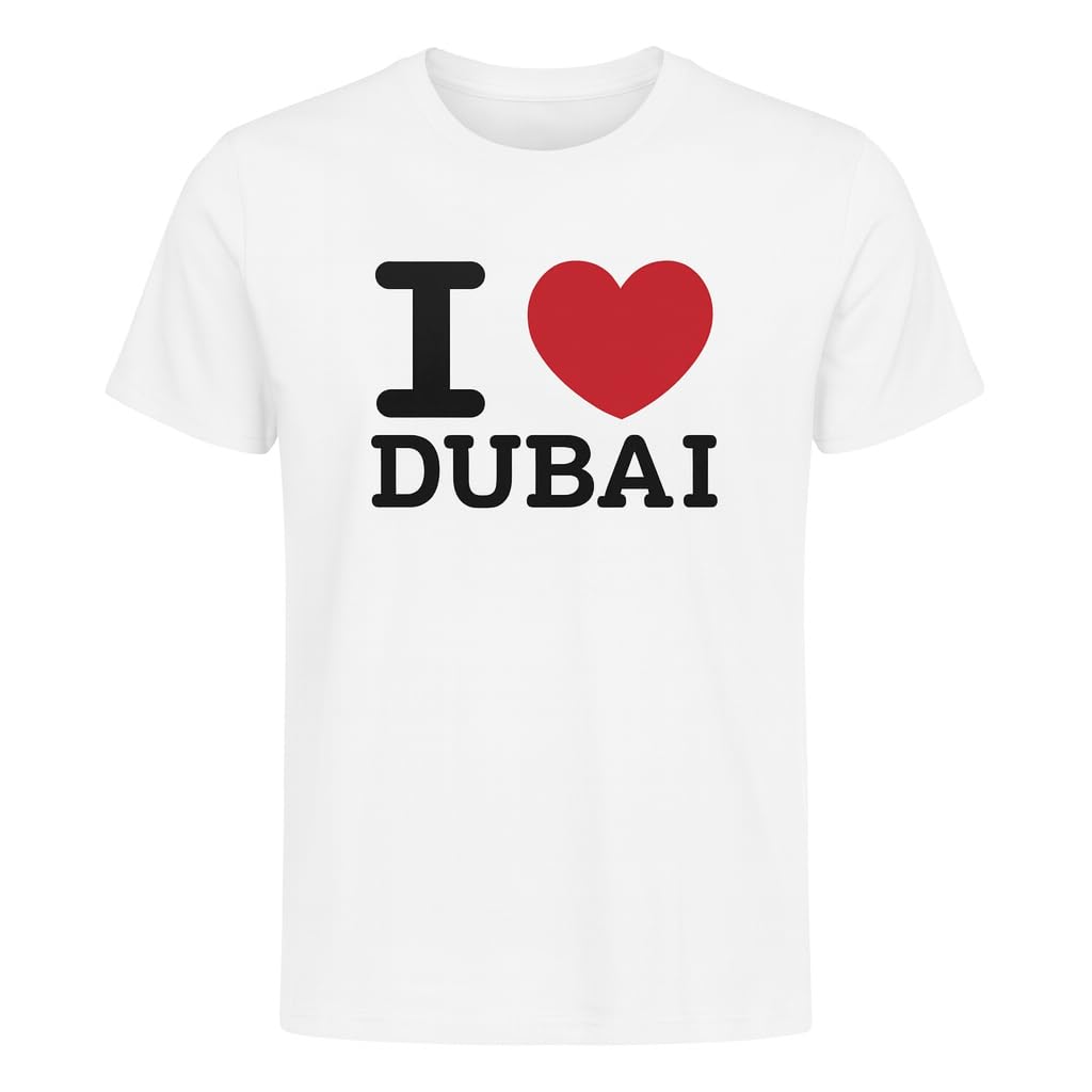 I Love Dubai t Shirt For Men and/or Women (Unisex), Cotton Printed Tshirt, Dubai Souvenir