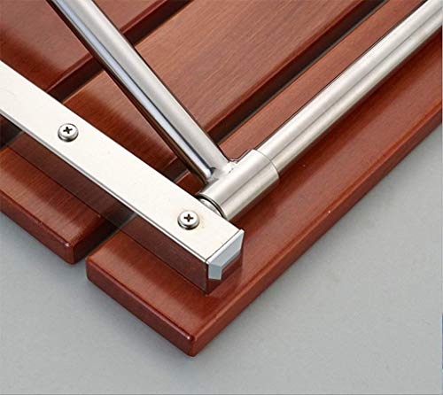 Taburete de pared plegable para ducha con pasamanos de madera antideslizante para baño 8