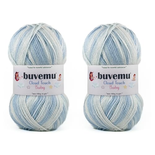 Image of Cloud Touch Baby DK Yarn for Crochet & Knitting, Multi No.10, 2-Pack