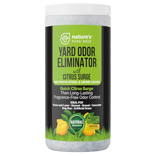 Yard Odor Eliminator with Citrus Surge – Outdoor Pet Odor Eliminator for Dog Urine & Poop Smell – Artificial Grass, Lawn, Kennel, Patio Deodorizer – Long Lasting Natural Granules – Pet Safe