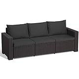 Transcontinental Group Allibert California Graphit grau 3-Sitzer Rattan Outdoor - 3