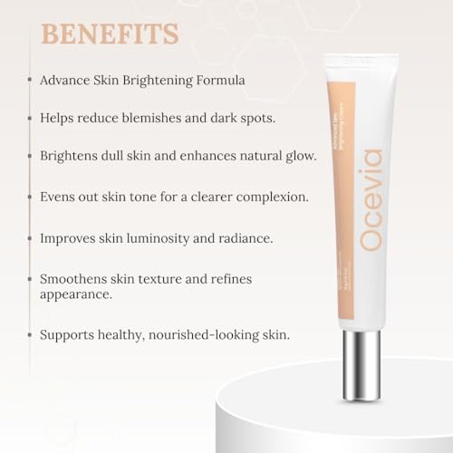 Image of Ocevia Skin Brightening Face Cream for Melasma, Hyper Pigmentation, Tanning and Dark Spot (30 gm) | Anti Aging Face Cream with Alpha-Arbutin and Niacinamide